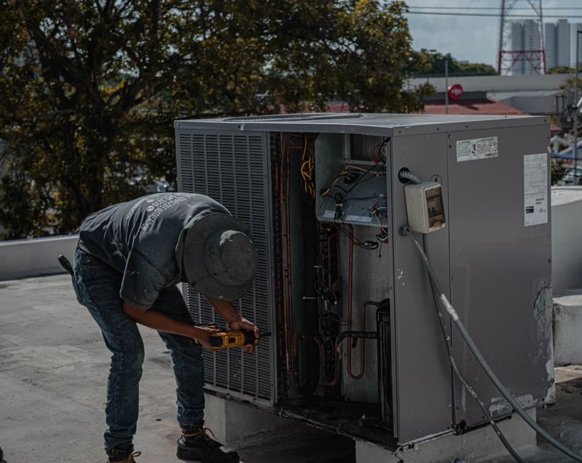 Newly installed HVAC equipment ready for use in a home