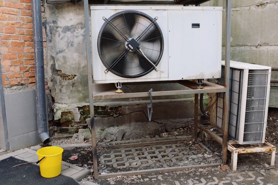 Newly installed furnace and ductwork in a new-construction build